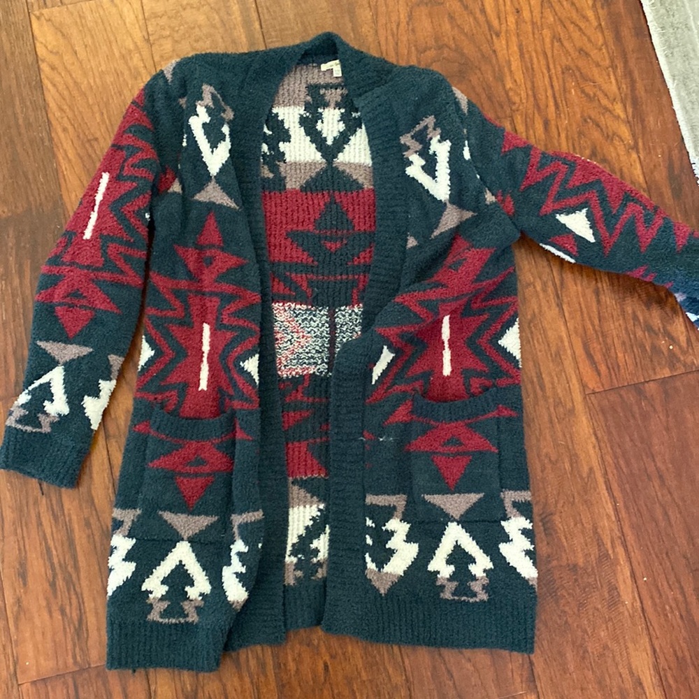 Barefoot dreams material cozy cardigan in native print
